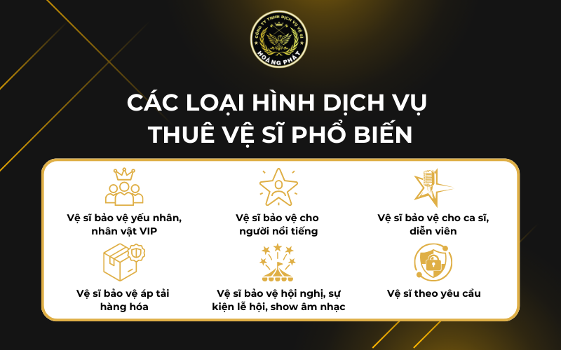 Các loại hình dịch vụ thuê vệ sĩ phổ biến